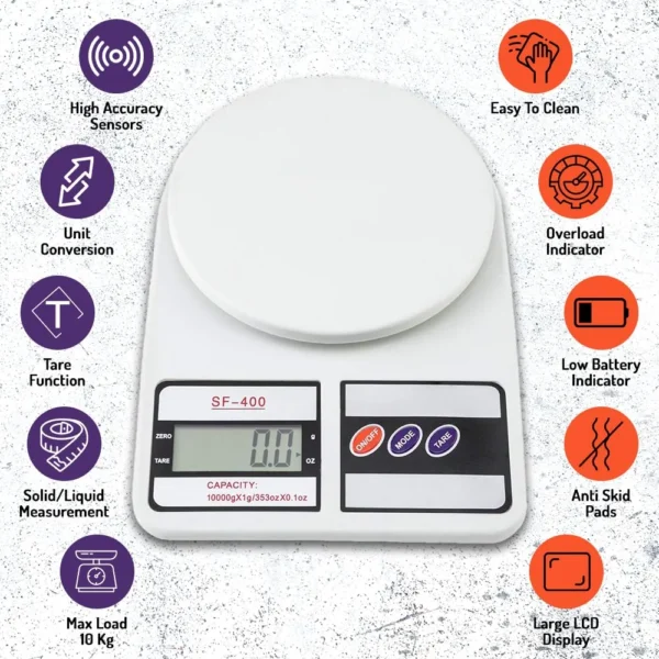 Electronic Weight Scale, 10kg X 1gm. For Domestic Use Only (SF400) | 2 Batteries included - Image 2